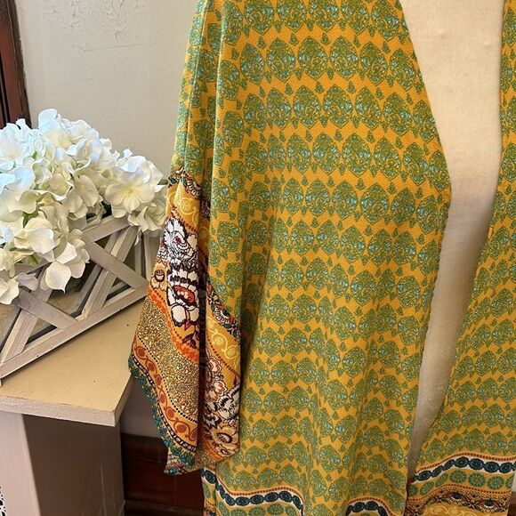 Jade by Jane multicolored floral paisley long open kimono Size L EUC - Picture 4 of 8